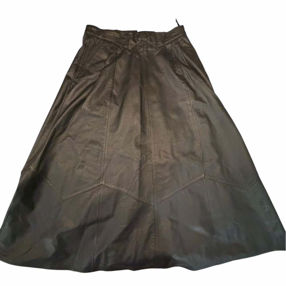 Vintage Hein Gericke 100% real Leather Skirt 80s/90s flared silhouette